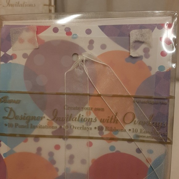 Balloons Printable 20 Designer Invitations Kit Overlays AMPAD 2 Packs of 10 NIP - Picture 5 of 8